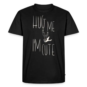 Hug Me Im Cute Cactus - Men's Premium Organic T-Shirt - black - Front - Nico (187cm)