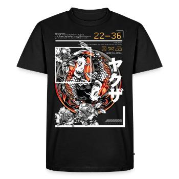 Poisson d’espèce japonaise Style Koi - T-shirt Premium bio Homme - noir - Devant - Nico (187cm)