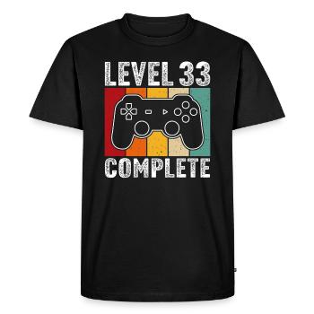 33rd birthday - 33 years Gamer Level 33 complete - Men's Premium Organic T-Shirt - black - Front - Nico (187cm)