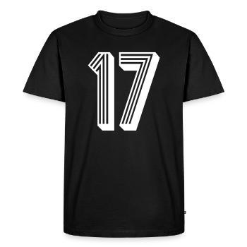 17 ans numéro maillot 17 T-shirt 17 - T-shirt Premium bio Homme - noir - Devant - Nico (187cm)