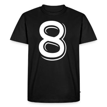 8 years number jersey 8 T-shirt 8 - Men's Premium Organic T-Shirt - black - Front - Nico (187cm)