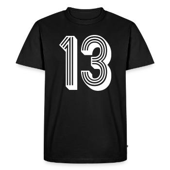 13 years number jersey 13 T-shirt 13 - Men's Premium Organic T-Shirt - black - Front - Nico (187cm)