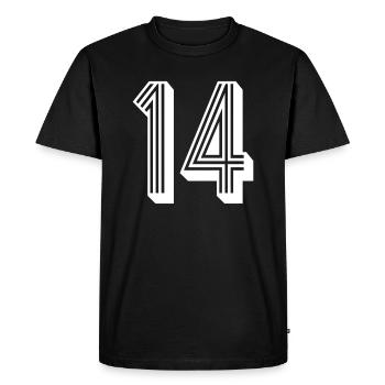14 years number jersey 14 T-shirt 14 - Men's Premium Organic T-Shirt - black - Front - Nico (187cm)