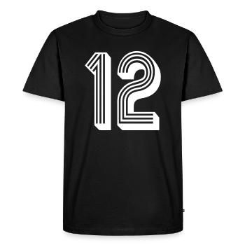 12 years number jersey 12 T-shirt 12 - Men's Premium Organic T-Shirt - black - Front - Nico (187cm)
