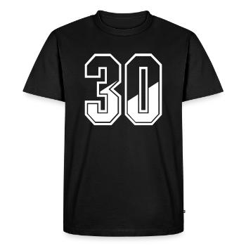 30 years jersey number 30 T-shirt number 30 - Men's Premium Organic T-Shirt - black - Front - Nico (187cm)