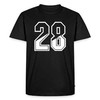 28 years jersey number 28 T-shirt number 28 - Men's Premium Organic T-Shirt - black - Front - Nico (187cm)