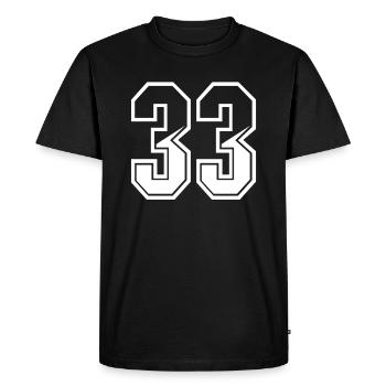 33 years jersey number 33 T-shirt number 33 - Men's Premium Organic T-Shirt - black - Front - Nico (187cm)