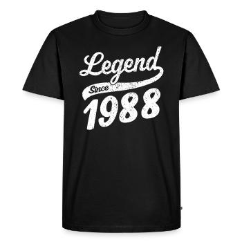Légende depuis 1988 millésime 1988 - T-shirt Premium bio Homme - noir - Devant - Nico (187cm)