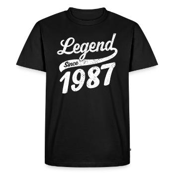Légende depuis 1987 millésime 1987 - T-shirt Premium bio Homme - noir - Devant - Nico (187cm)