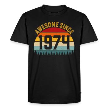 Génial depuis 1974 t-shirt rétro 1974 - T-shirt Premium bio Homme - noir - Devant - Nico (187cm)