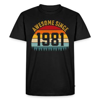 Génial depuis 1981 t-shirt rétro 1981 - T-shirt Premium bio Homme - noir - Devant - Nico (187cm)