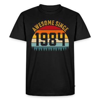Génial depuis 1984 t-shirt rétro 1984 - T-shirt Premium bio Homme - noir - Devant - Nico (187cm)