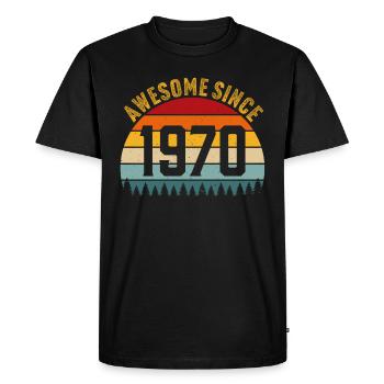 Génial depuis 1970 t-shirt rétro 1970 - T-shirt Premium bio Homme - noir - Devant - Nico (187cm)