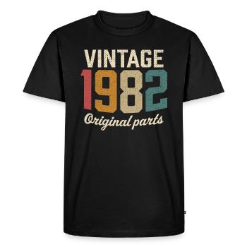 Vintage 1982 pièces originales t-shirt rétro 1982 - T-shirt Premium bio Homme - noir - Devant - Nico (187cm)