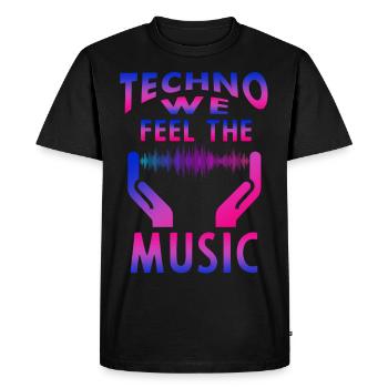 Techno on sent la Musique - T-shirt Premium bio Homme - noir - Devant - Nico (187cm)