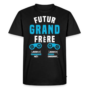 Futur grand frère geek annonce grand frère annonce - T-shirt Premium bio Homme - noir - Devant - Nico (187cm)