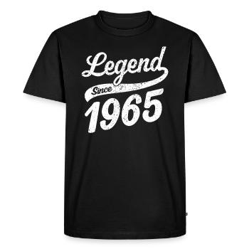 Légende depuis 1965 - T-shirt Premium bio Homme - noir - Devant - Nico (187cm)