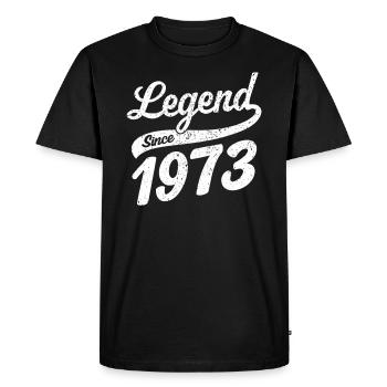 Légende depuis 1973 - T-shirt Premium bio Homme - noir - Devant - Nico (187cm)