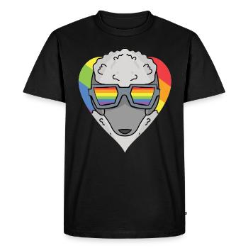 Caniche de chien LGBT Arc-en-ciel - T-shirt Premium bio Homme - noir - Devant - Nico (187cm)