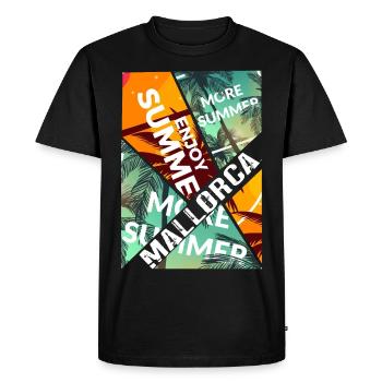 Majorque Summer Sun Beach Sea Palms Party - T-shirt Premium bio Homme - noir - Devant - Nico (187cm)