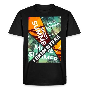 Formentera Été Sun Beach Sea Palms Vacances - T-shirt Premium bio Homme - noir - Devant - Nico (187cm)