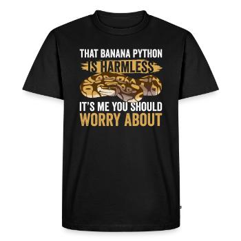Banana Königspython - Men's Premium Organic T-Shirt - black - Front - Nico (187cm)