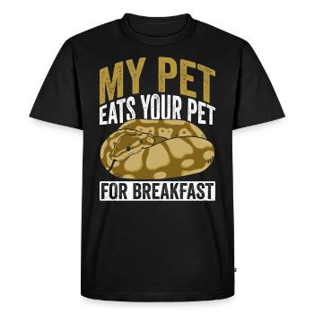 Banana Königspython - Men's Premium Organic T-Shirt - black - Front - Nico (187cm)