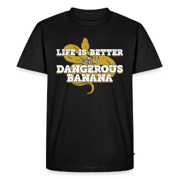 Banana Ball Python Königspython - Men's Premium Organic T-Shirt - black - Front - Nico (187cm)