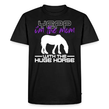 Clydesdale Maman Pieds Géants Cheval - T-shirt Premium bio Homme - noir - Devant - Nico (187cm)