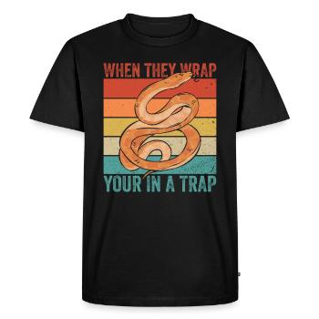 Königspython Banana Ball Python - Men's Premium Organic T-Shirt - black - Front - Nico (187cm)