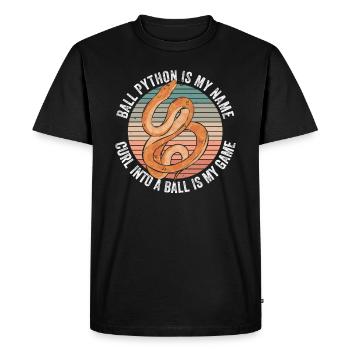 Königspython Banana Ball Python - Men's Premium Organic T-Shirt - black - Front - Nico (187cm)