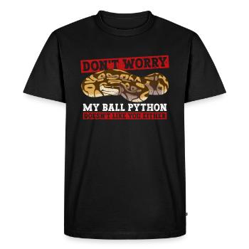 Königspython Banana Ball Python - Men's Premium Organic T-Shirt - black - Front - Nico (187cm)