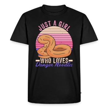 Königspython Danger Noodle - Men's Premium Organic T-Shirt - black - Front - Nico (187cm)