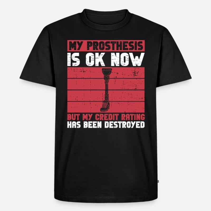 Beinprothese Und Beinprothese - Männer Premium Bio T-Shirt - Schwarz