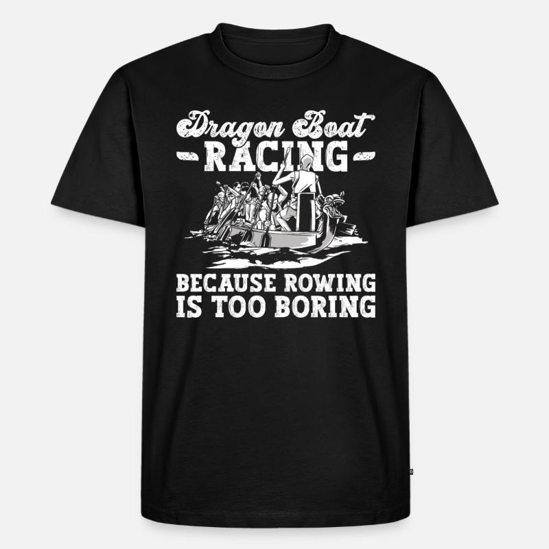 Drachenboot - Männer Premium Bio T-Shirt - Schwarz