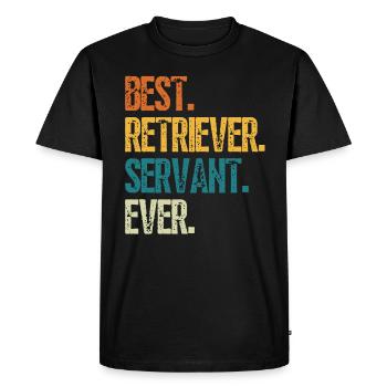 Meilleur Retriever Dog Servant Ever Distressed Retro - T-shirt Premium bio Homme - noir - Devant - Nico (187cm)