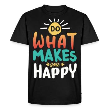 Faites ce qui vous rend heureux - T-shirt Premium bio Homme - noir - Devant - Nico (187cm)