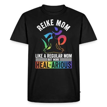Reiki Mutter Energieheilerin Mama - Men's Premium Organic T-Shirt - black - Front - Nico (187cm)