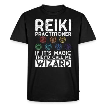Reiki Praktiker Für Ganzheitliches Reiki Chakra - T-shirt Premium bio Homme - noir - Devant - Nico (187cm)