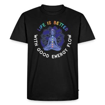 Praticien de Reiki und Reiki - T-shirt Premium bio Homme - noir - Devant - Nico (187cm)