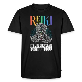 Spiritueller Reiki Chakra Eenergie - T-shirt Premium bio Homme - noir - Devant - Nico (187cm)