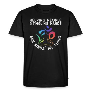 Reiki - T-shirt Premium bio Homme - noir - Devant - Nico (187cm)