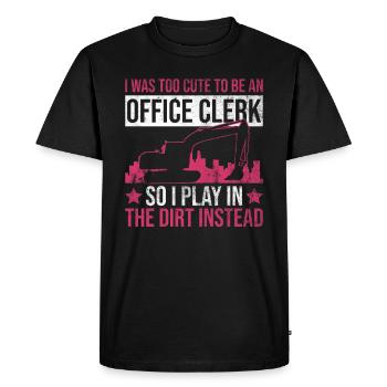 Bagger Mädchen Baggerfahrerin Baggerfahrer Frau - Men's Premium Organic T-Shirt - black - Front - Nico (187cm)