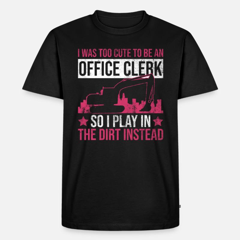 Bagger Mädchen Baggerfahrerin Baggerfahrer Frau - Männer Premium Bio T-Shirt - Schwarz