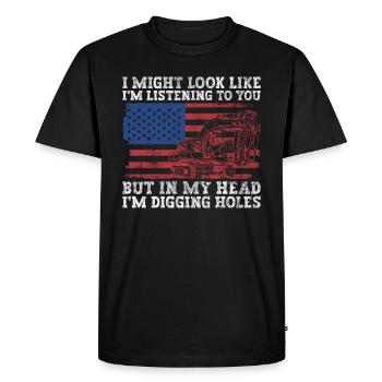 Bauarbeiter Bagger Schwermaschinenbedienern - Men's Premium Organic T-Shirt - black - Front - Nico (187cm)