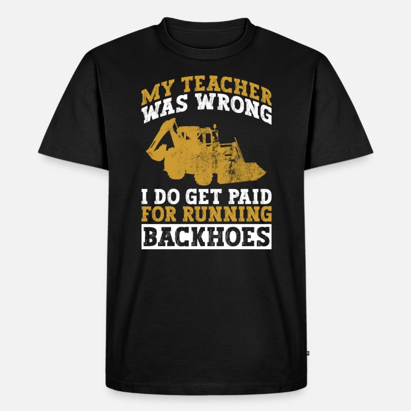 Baggerfahrer Bagger - Männer Premium Bio T-Shirt - Schwarz