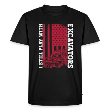 Baggerfahrer Bagger USA - Men's Premium Organic T-Shirt - black - Front - Nico (187cm)