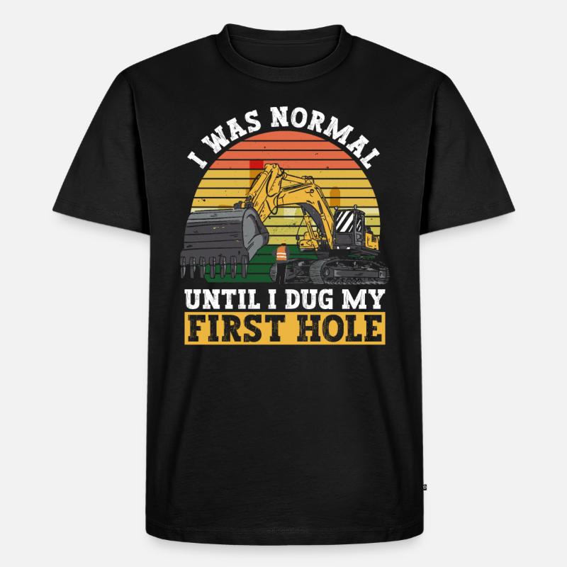 Bagger Baggerfahrer - Männer Premium Bio T-Shirt - Schwarz