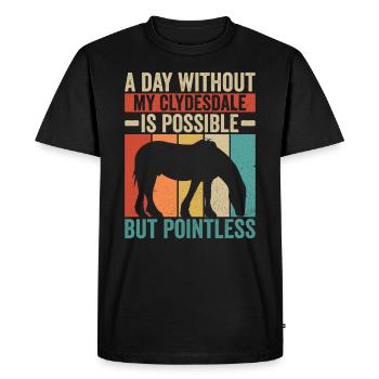 Clydesdale Reiter Schottisches Pferd - T-shirt Premium bio Homme - noir - Devant - Nico (187cm)