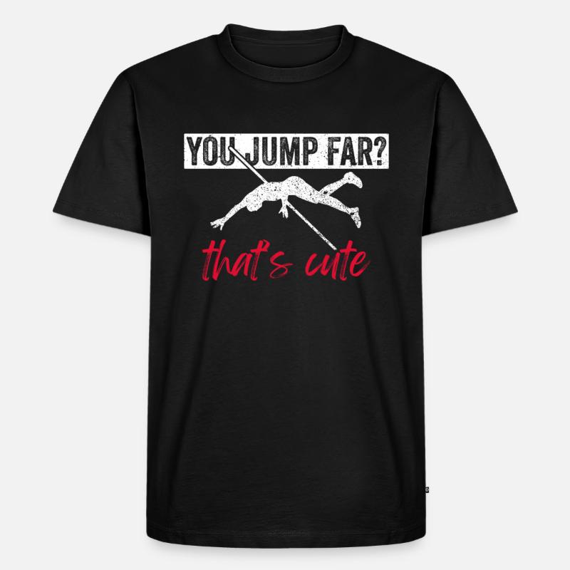 Stabhochspringer Stabhochspringen - Männer Premium Bio T-Shirt - Schwarz